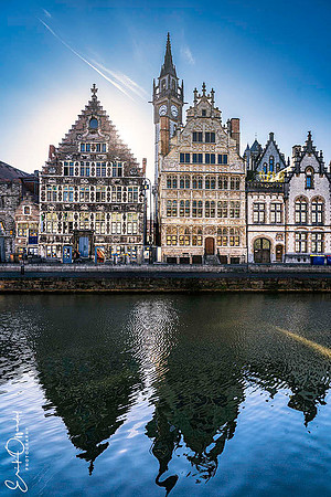 Facades on Graslei, Ghent