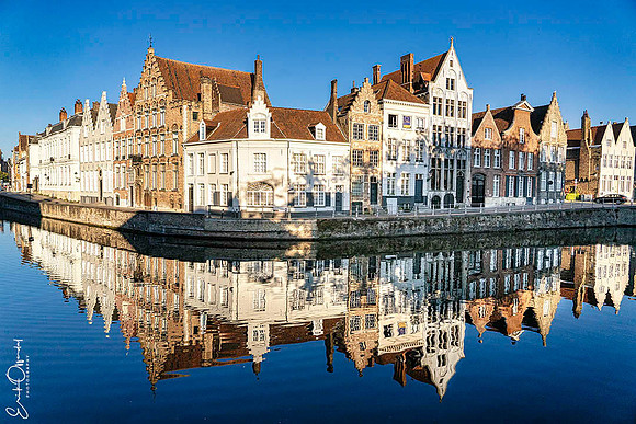 View of Lingerie canal, Bruges
