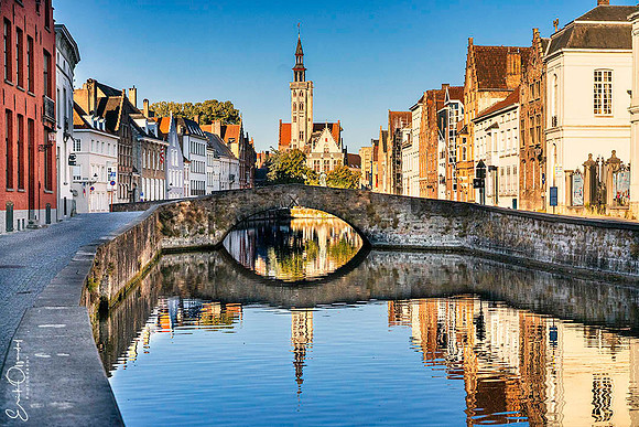 View of Langerei canal, Bruges