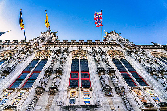 Facade, main square, Bruges