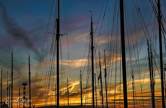 Masts at sunset, Harlingen