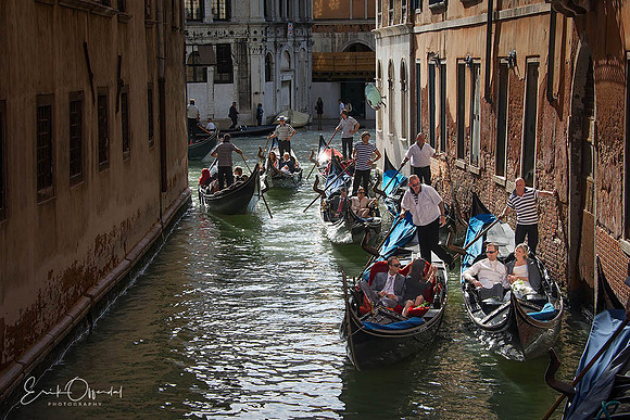 Bridal procession by gondola, Venice