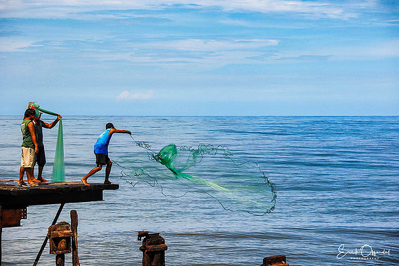 Fishing, coast by Champerico, Guatemala